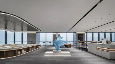 公司公共休闲区与艺术装置